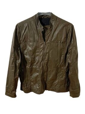 William Rast Lined Trunk Coated Cotton Front Zip Light Weight Jacket Zip Pockets